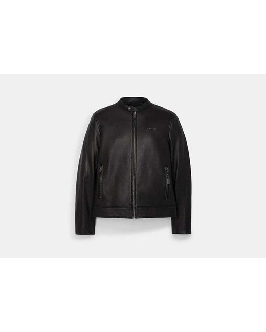 COACH Black Leather Racer for men