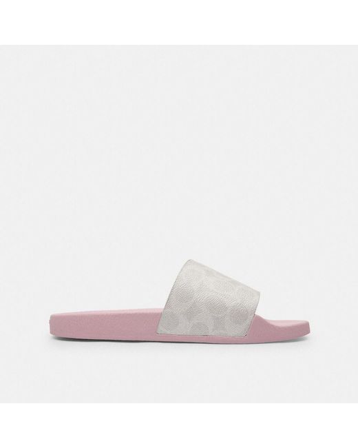 COACH Pink Udele Sport Slide Flat Sandal