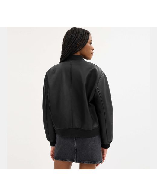 COACH Black Leather Bomber