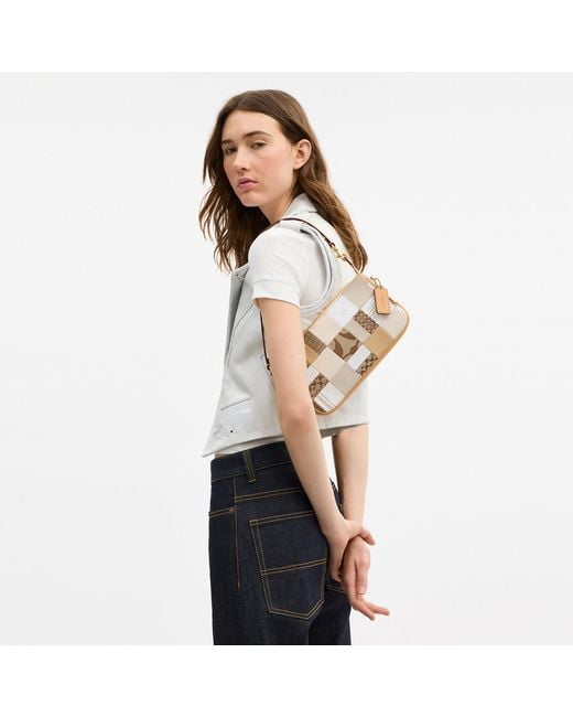 COACH Natural Plaza Bag 25 With Patchwork