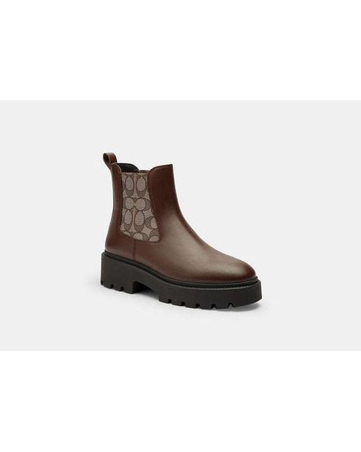 COACH Black Lucy Chelsea Boot With Signature Polyester
