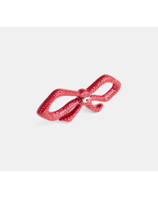 COACH Black Pavé Bow Barrette
