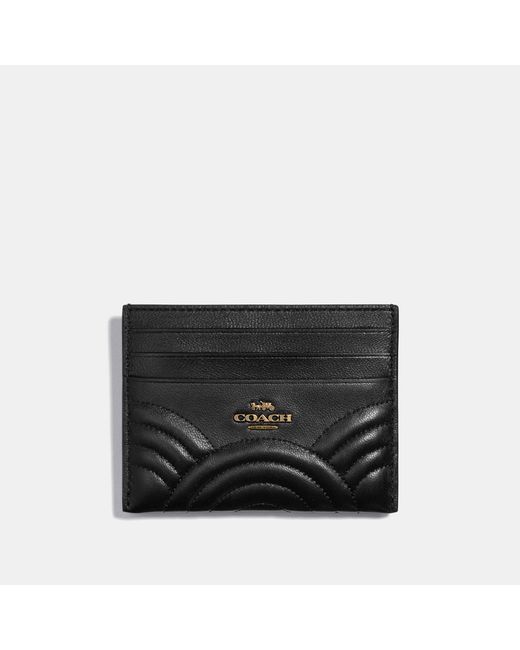 COACH Card Case With Deco Quilting in Black Lyst