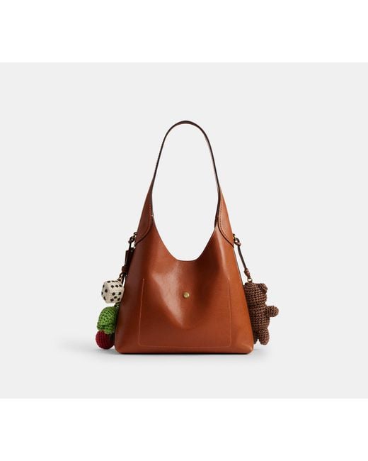 COACH Black Brooklyn Shoulder Bag 28 With Charms