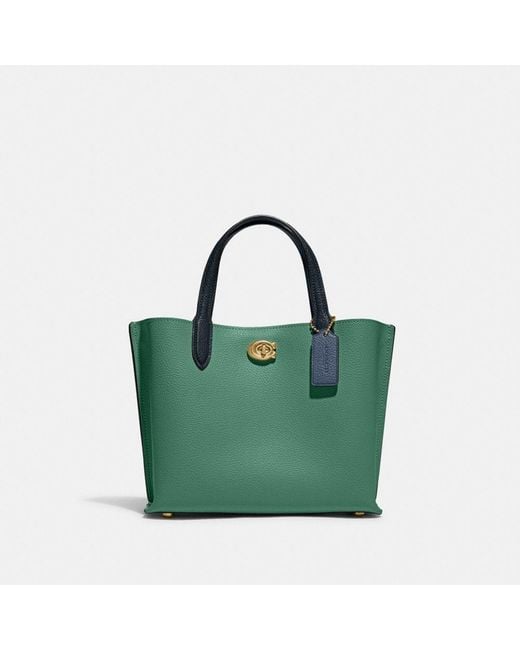COACH Willow Tote 24 In Colorblock in Green Lyst