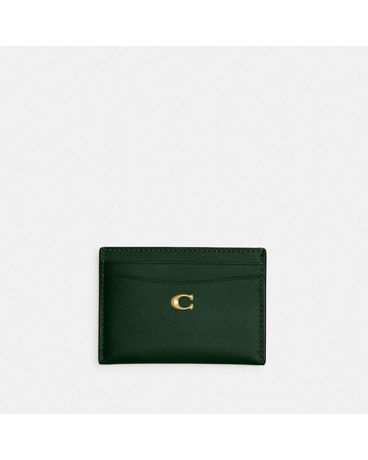 COACH Essential Card Case in Green | Lyst