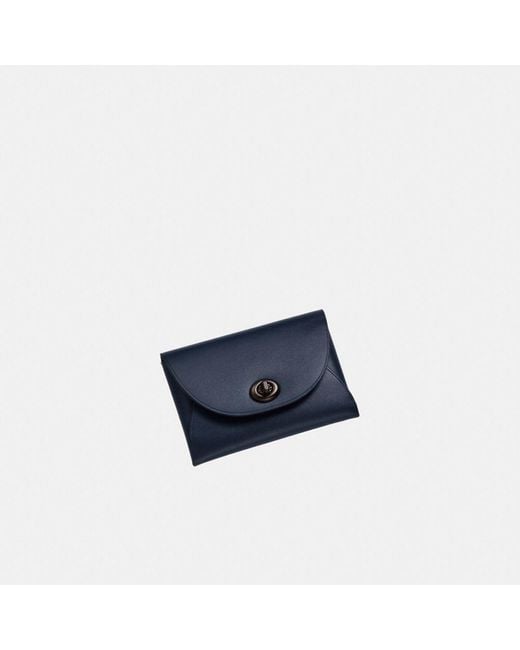 COACH Complimentary Turnlock Card Case in Blue | Lyst