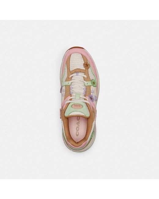 COACH Pink C301 Sneaker With Tea Rose