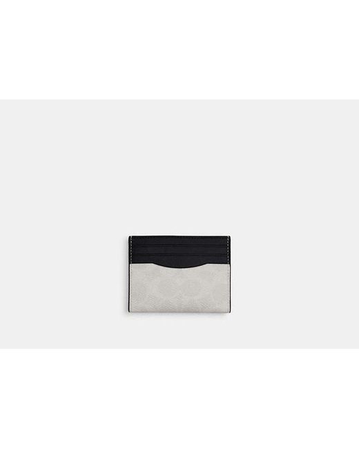 COACH Black Signature Canvas Card Holder for men