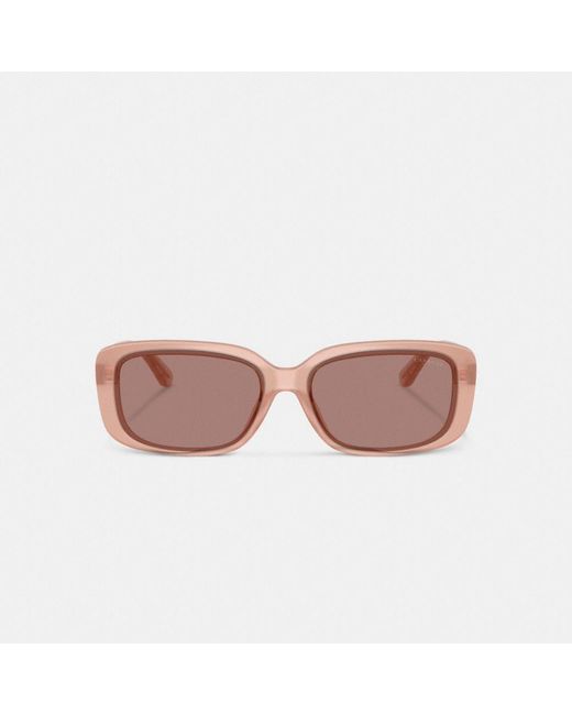 COACH Pink Quilted Rectangle Sunglasses