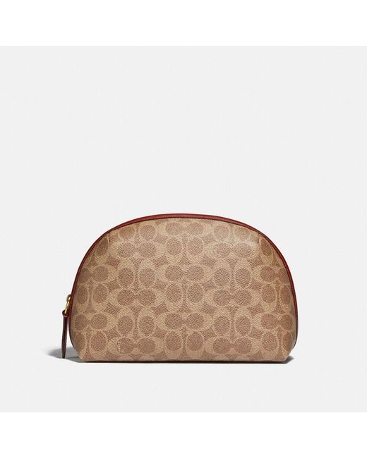 COACH Brown Julienne Cosmetic Case 22 In Signature Canvas
