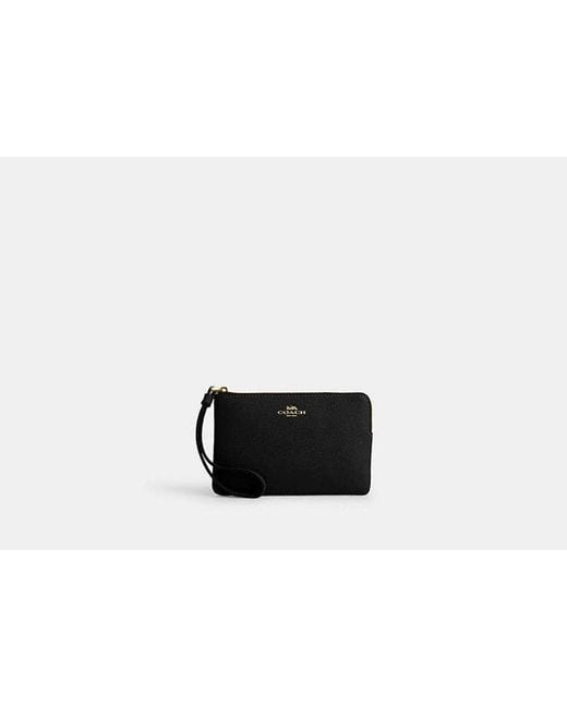 COACH Black Corner Zip Wristlet