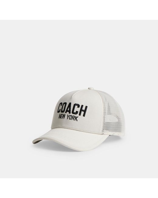 COACH White Trucker Hat for men