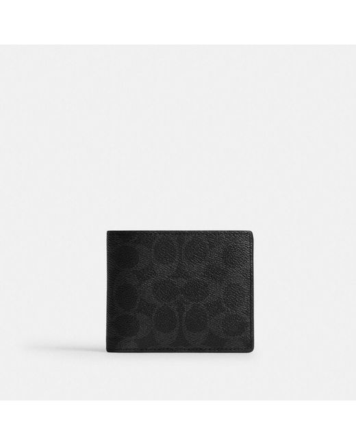 COACH Black 3 In 1 Wallet In Signature Canvas for men