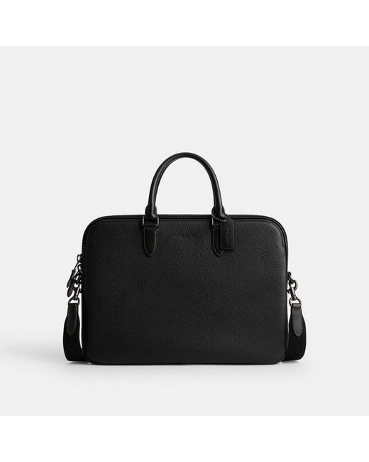COACH Black Gotham Slim Briefcase for men