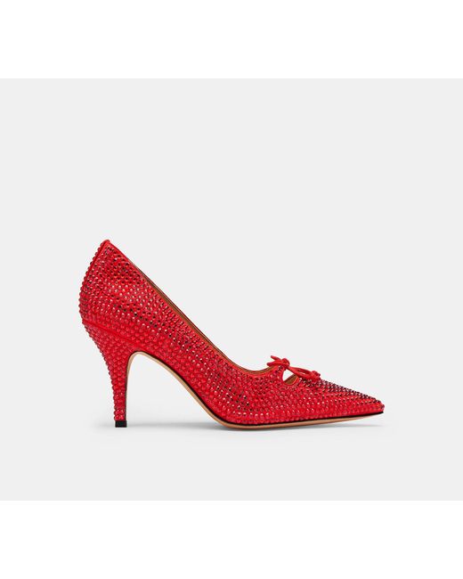 COACH Red Pump With Crystals