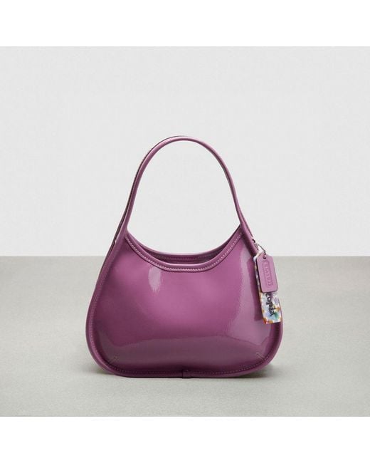 COACH Purple Ergo Bag In Crinkle Patent Topia Leather
