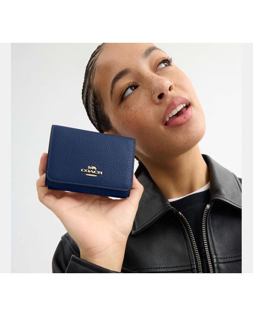 COACH Blue Portemonnaie Mit Kartenetui Aus Signature Canvas
