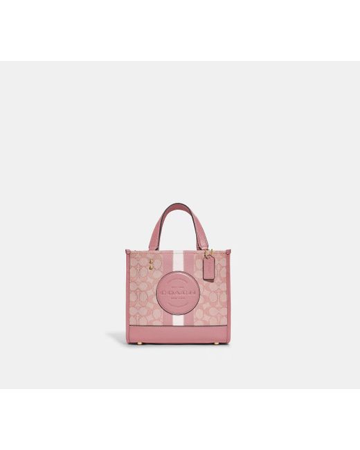 COACH Black Dempsey Tote Bag 22 - Pink | Jacquard Woven Fabric