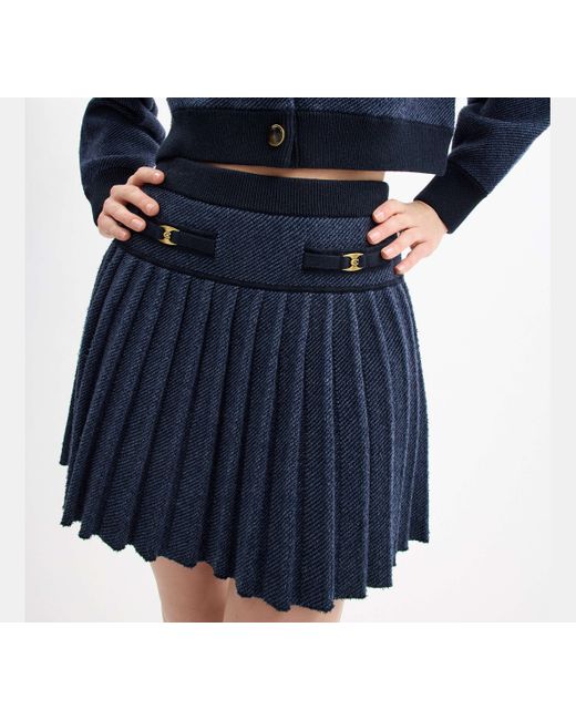 Falda de punto Heritage C COACH de color Blue