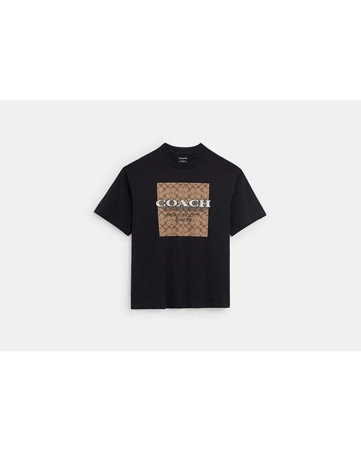 COACH Black Coach New York Signature Tshirt for men