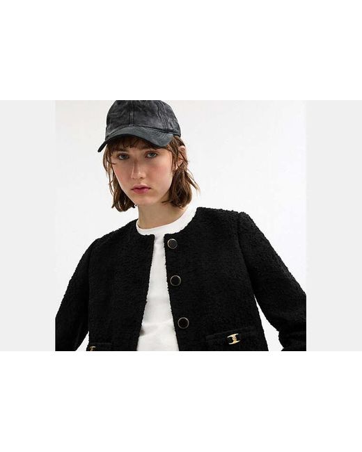 COACH Black Heritage C Boucle Jacket