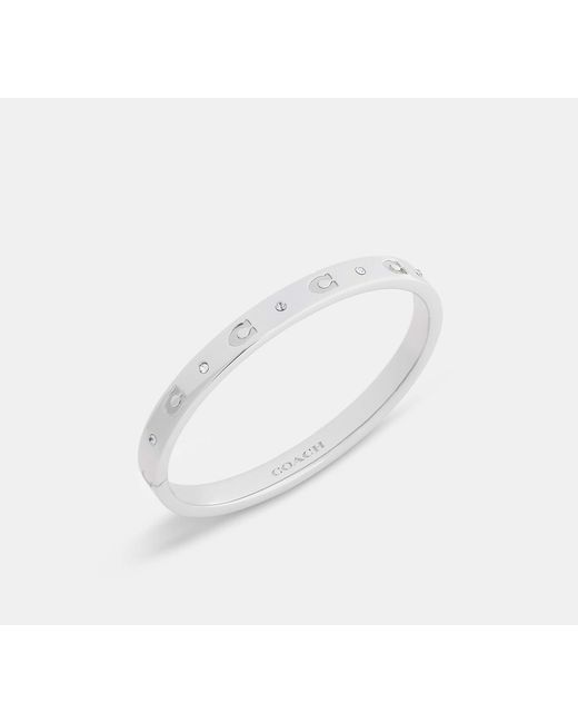 COACH Black Repeated C Hinged Bangle
