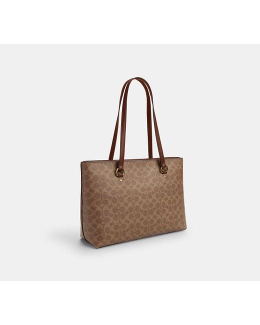 COACH Black Station Tote Aus Signature Canvas