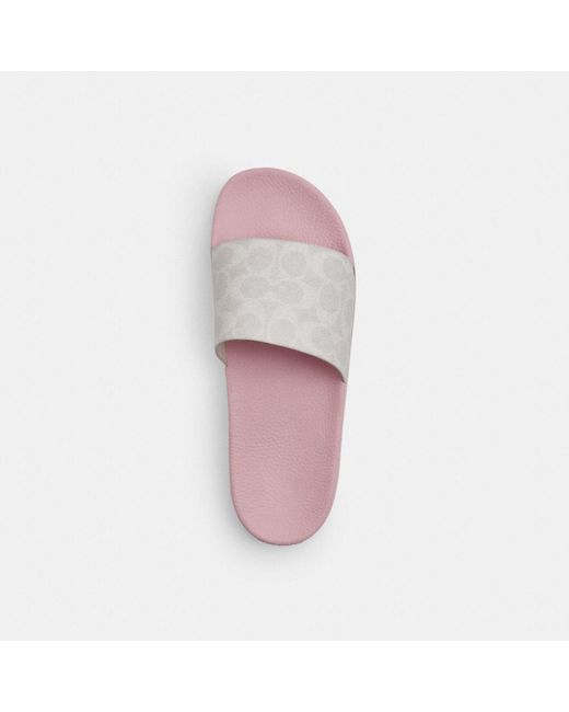 COACH Pink Udele Sport Slide Flat Sandal