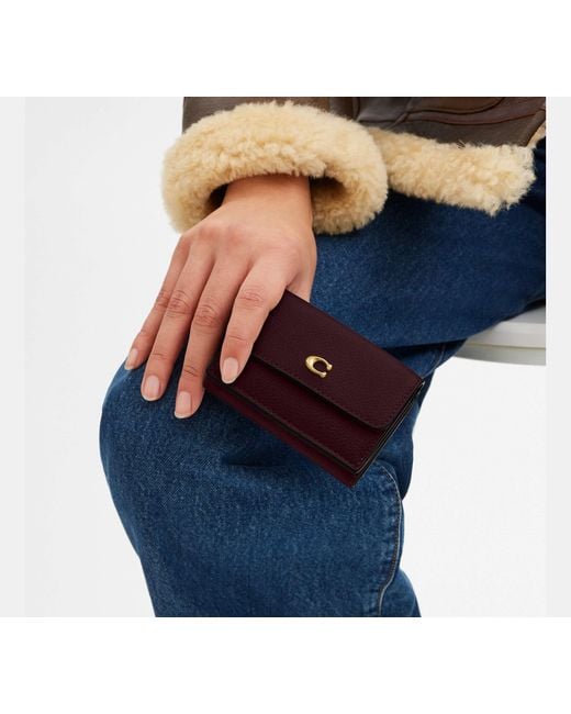 COACH Black Essential Mini Trifold Wallet