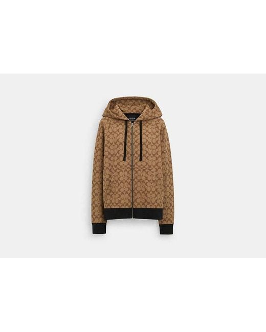 COACH Black All Over Signature Hoodie Mit Reißverschluss