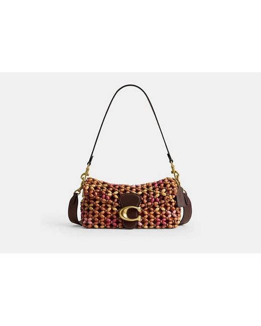COACH Black Tabby Shoulder Bag 26 With Wooden Beading