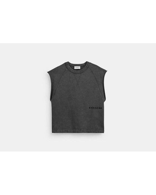 COACH Black Sleeveless Garment Dye Crewneck Top for men