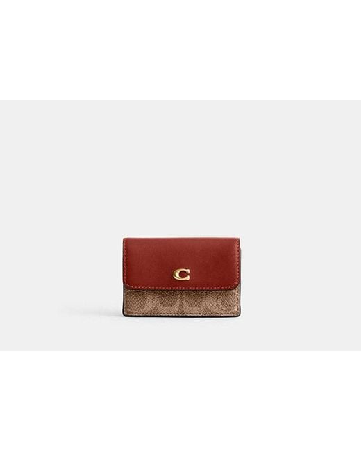 COACH Red Essential Mini Trifold Wallet