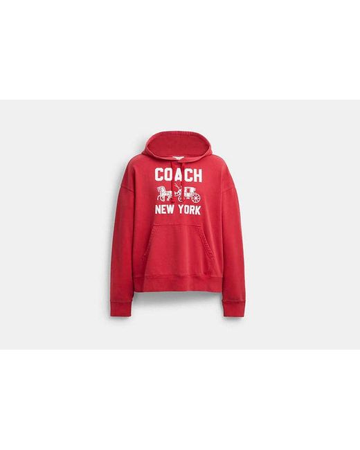 COACH Red Horse And Carriage Hoodie
