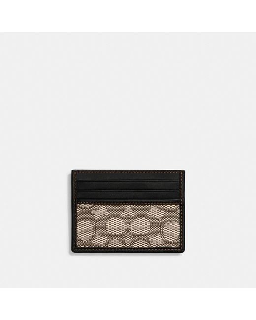 COACH Card Case In Signature Textile Jacquard in Black for Men Lyst