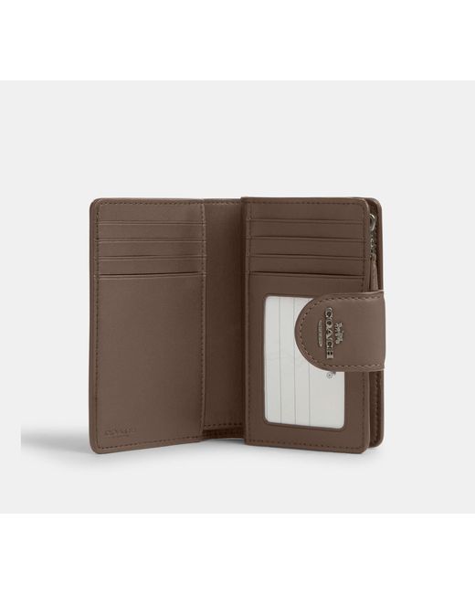 COACH Brown Medium Corner Zip Wallet