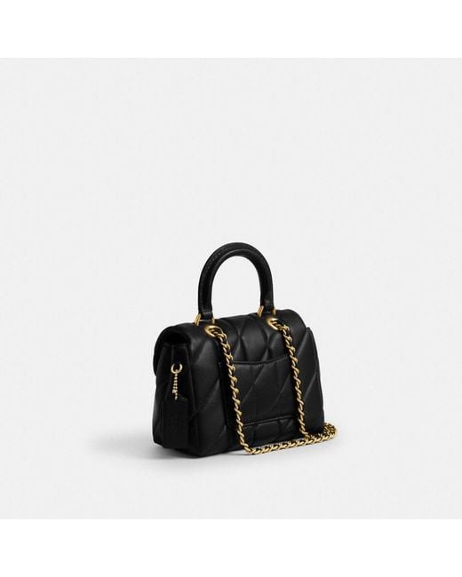 COACH Black Tabby Top Handle Bag With Quilting