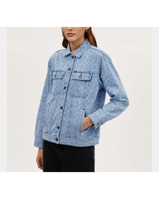 COACH Blue Signature Denim Jacket