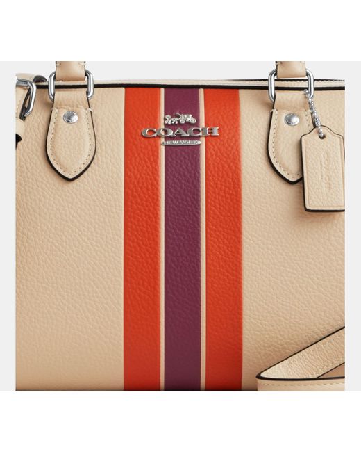 COACH Black Rowan Satchel Mit Streifen