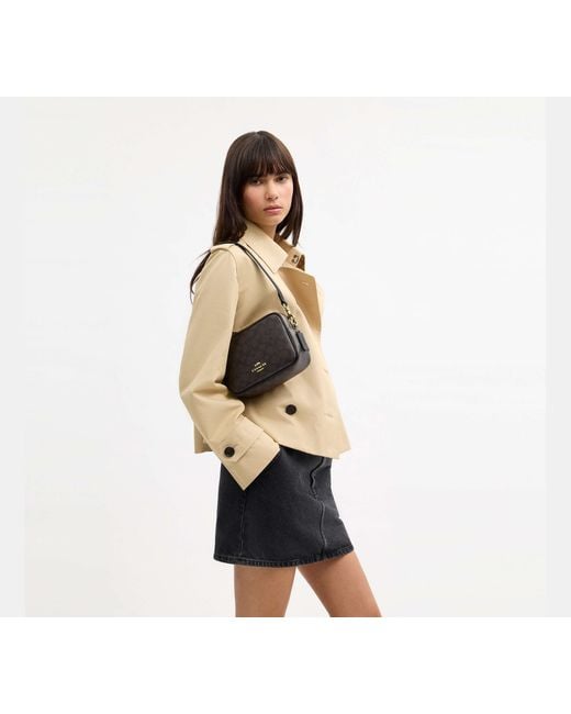 COACH Black Mini Carey Crossbody Bag