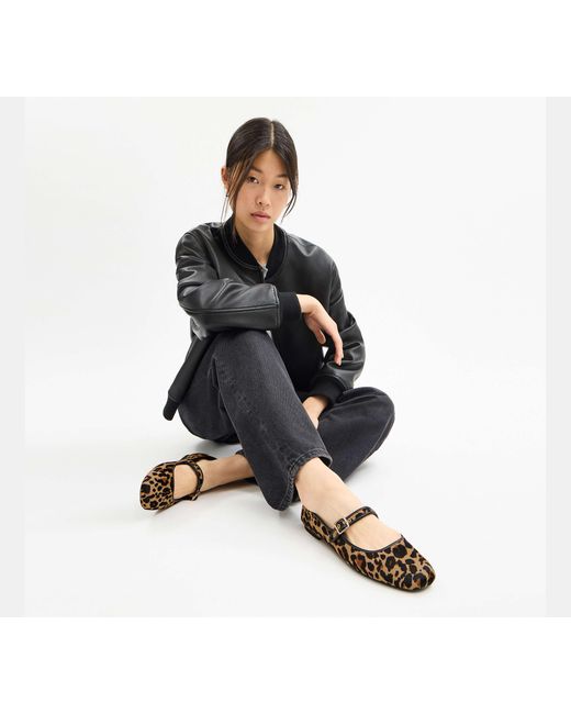 COACH Black C Rivet Mary Jane With Leopard Print