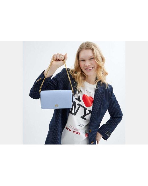 COACH Blue Mila Crossbody Bag With Signature Canvas