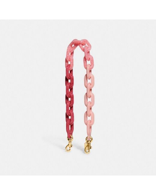 COACH Short Chain Strap With Recycled Resin in Pink Lyst