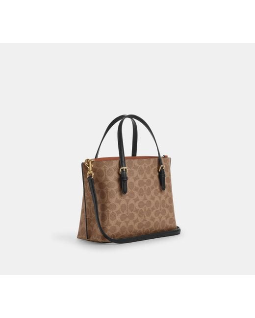 COACH Black Mollie Tote 25 Aus Signature-Canvas
