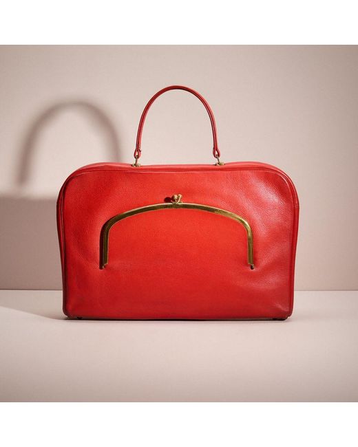 COACH Red Vintage Cashin Carry Attache Bag