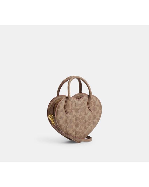 COACH Black Heart Bag With Quilting - Beige | Leather