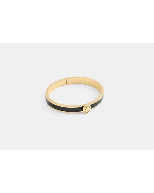 Bracciale Rigido A Cerniera Smaltato di COACH in Metallic