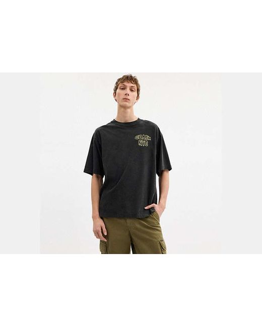 COACH Black Lemon Relaxed T-Shirt for men