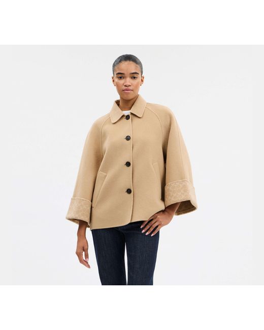 COACH Black Wool Swing Coat